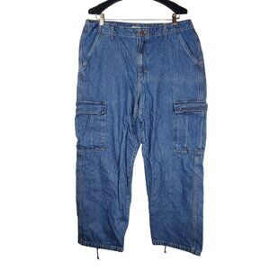 Levis '94 Baggy Cargo Jeans 32x30 Denim Utility-Pockets Drawstring-Ankles